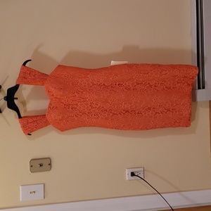 Orange lace Lined dress